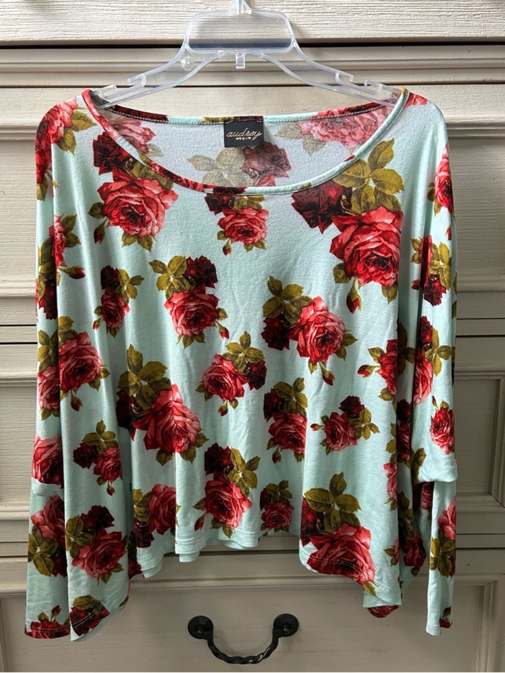 Mint Floral Long-Sleeve Top